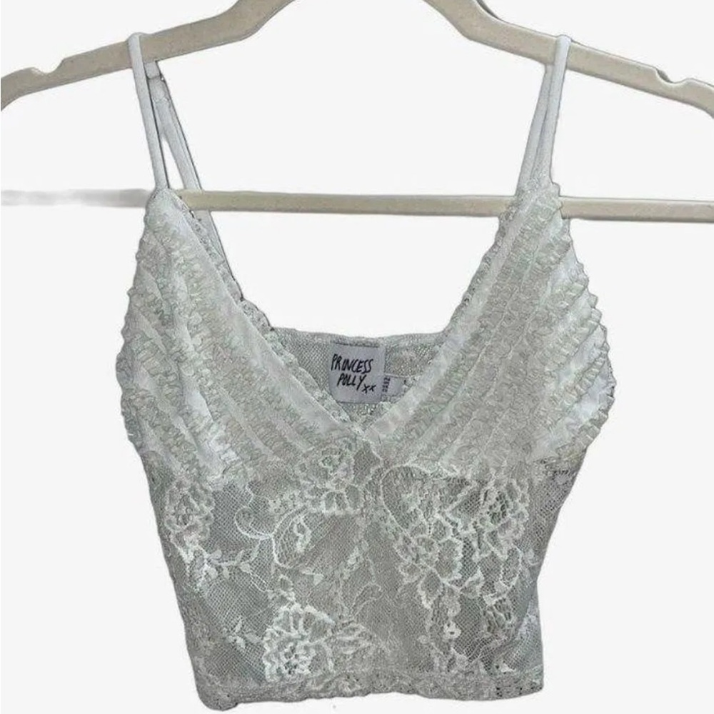 Princess Polly Ruffle Lace Crop Top